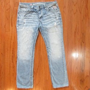 Mens  Affliction Ace 3D V Flap Denim Jeans